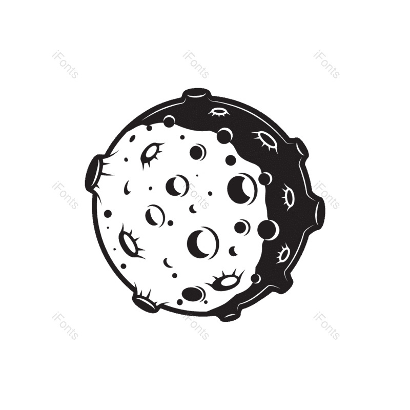 黑白图片,简约元素,月球PNG,扁平免抠素材